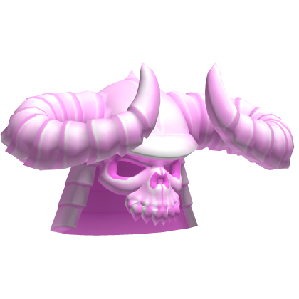 Flaming Pink Horned Helmet Addon - Light Pink Roblox item
