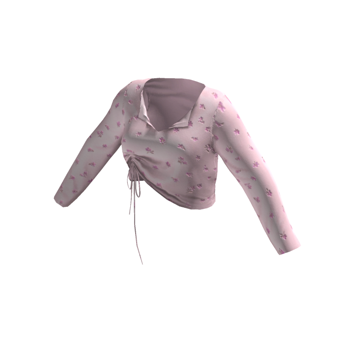 [FDDUGC]Floral Crop Top(light red)