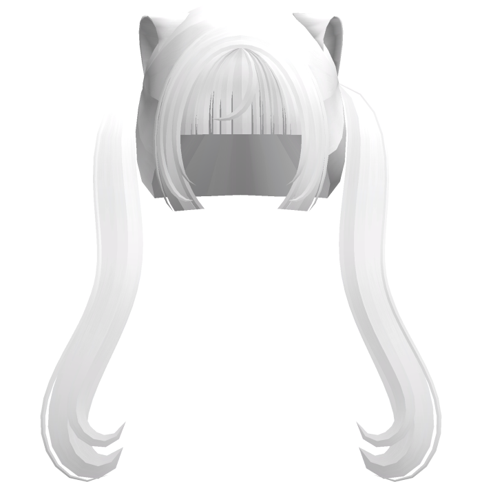 ♡ ⸝⸝՞ ⩊ ꒰‿‿ : long pigtails nekopara in white