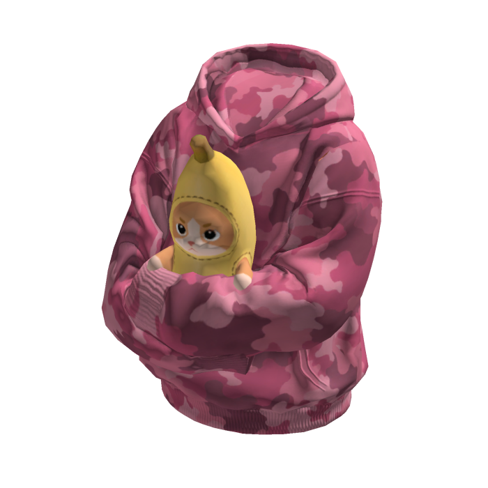 Banana Cat Meme Holdable Huggable Sweater Hoodie