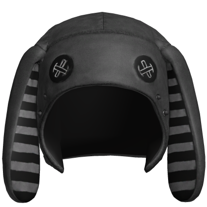 Emo Black Vkei Hood With Bunny Ears Grey Lines