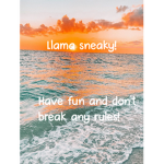 Llama sneaky!
