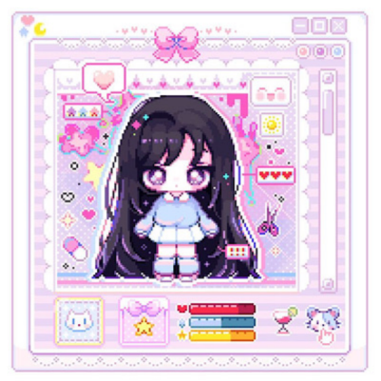 Kawaii | Anime girl | Game | Pastel | Pixel Roblox decal