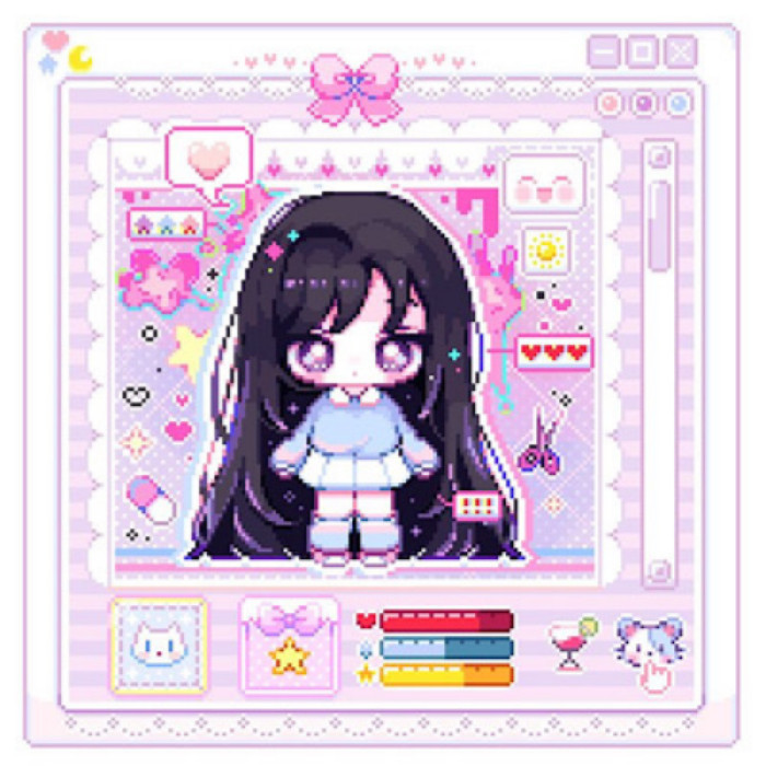 Kawaii | Anime girl | Game | Pastel | Pixel Roblox decal