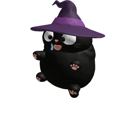 Black Chonk Cat Shoulder Pet - Halloween Witch