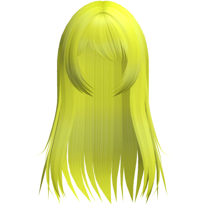 cute long emo hair w side bang neon yellow