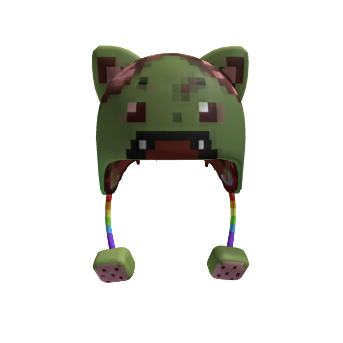 Rainbow zombie nyan hat