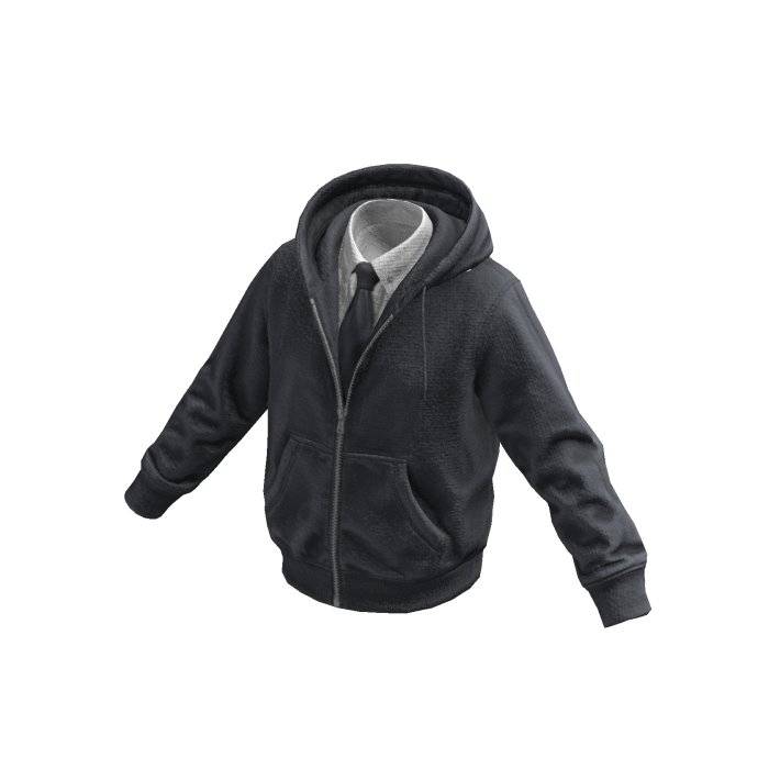 Slate Layered Hoodie w/ Shirt & Tie 