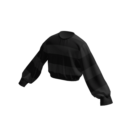 Black Striped Cropped Sweater