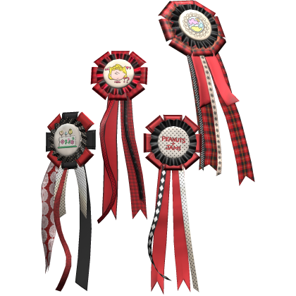 Red Harajuku Ribbon Rosettes
