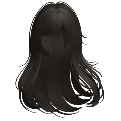 ♡ long windy flowy anime hair in dark brown Roblox item