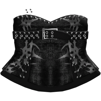 goth emo vkei studded belt dress black & white