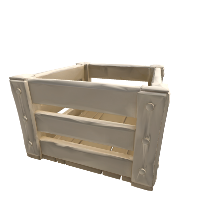 Ivory-White Bamboo Wooden Crate