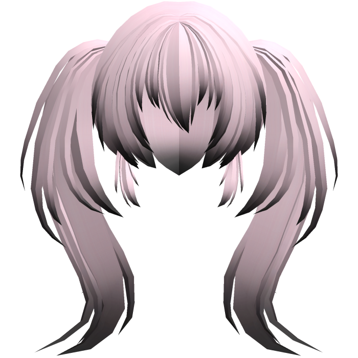 fluffy moe anime long ponytails pink black
