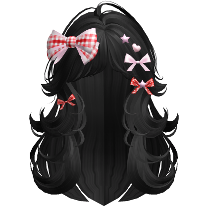 Fluffy Sweetheart Swirly Valentine Hair in Black Roblox item