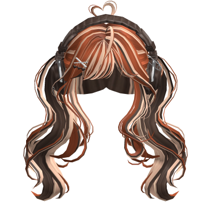 Cute Wavy Pigtails w/Headphonnes (Calico)
