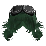 Trendy Pigtails W/ Goggles (Forest Green)