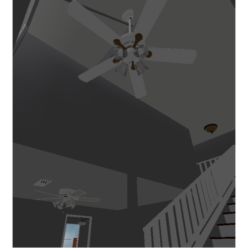Suburban House With Ceiling Fans