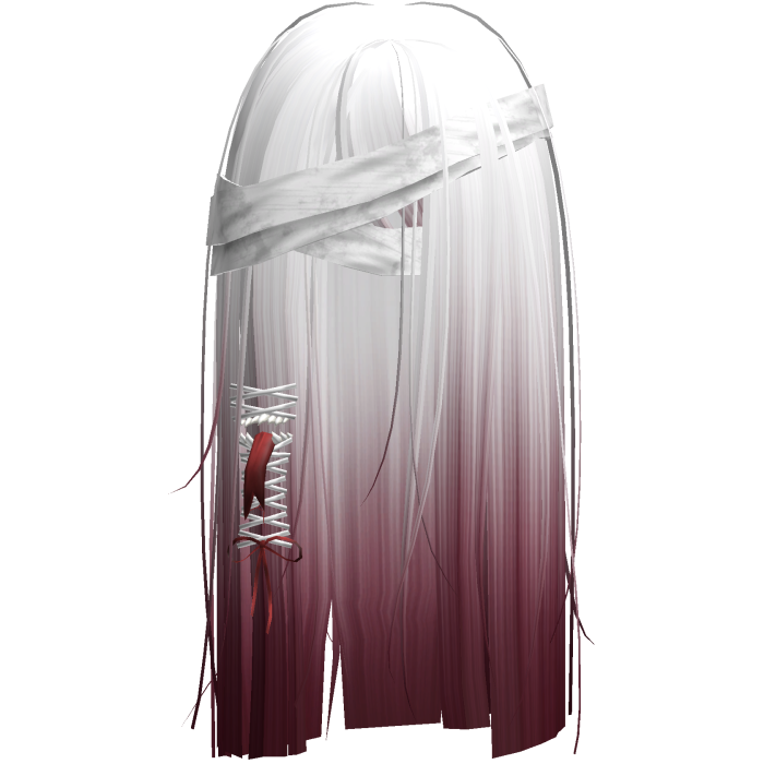 Creepy White Red Monster Hair w White Bandages