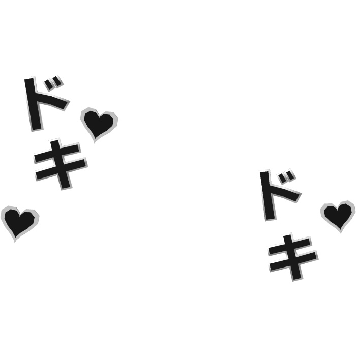 kawaii anime dokidoki expression (black)