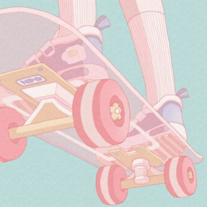 pastel anime pink skateboard Roblox decal