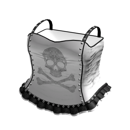 Emo White/Black Rhinestone Skull Dress