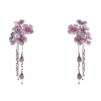 🌸 Cherry Blossom Plum dangling hairpin in silver | Roblox Item
