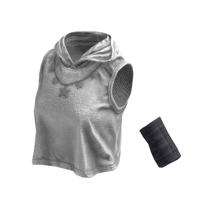 Sleeveless Stylish Hoodie (White Blue Grey)