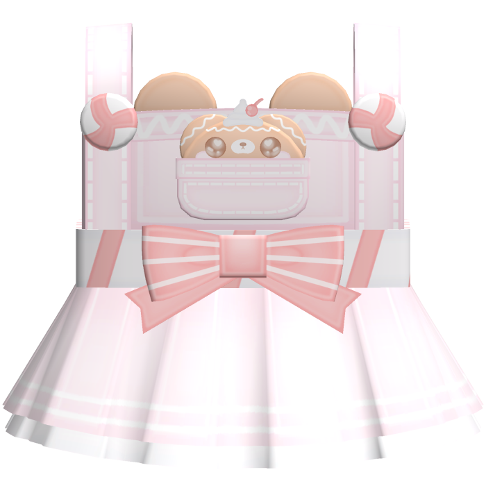 kawaii cutesy kuma bear candy cane dress in brown