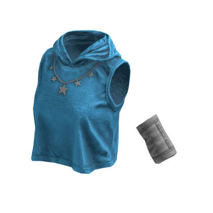 Sleeveless Stylish Hoodie (Sky Blue)