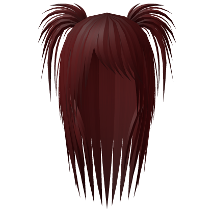 ^҂ _ ⩌^)ค" red long choppy razor cut w twintails Roblox item