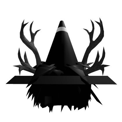 Black Cone Black Hair Black Shades + Antlers Roblox item