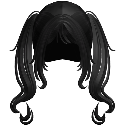 Swirly Curled Long Pigtails (Black)