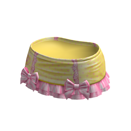 Polka Dot Ruffle Mini Skirt Pink Yellow