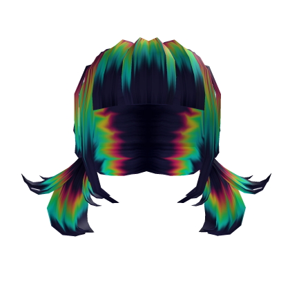 Cute Mini Pigtails & Chopped Bangs Dark Holo Roblox item