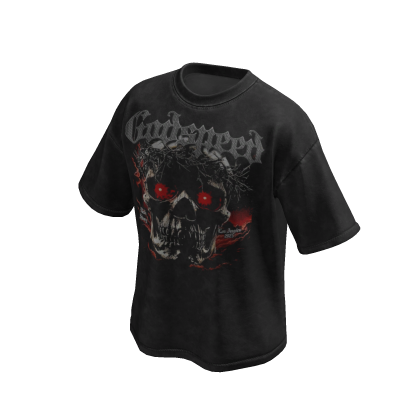 GodSpeed Skull Black Wash Oversized Shirt