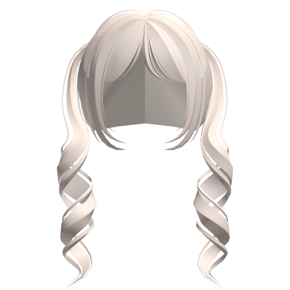 ♡ ┊ wispy cute curled pigtails in light blonde