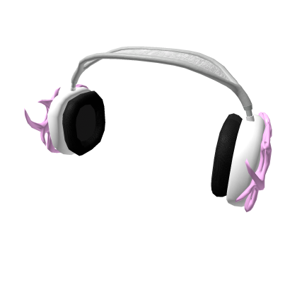 Pink modern headphone with metalic design 