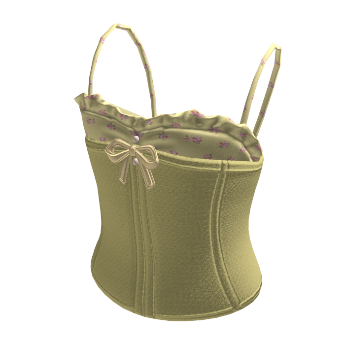 Corset Top with Bow (Yellow)