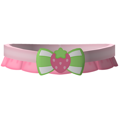 kawaii strawberry custard cat ruffled choker