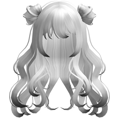 Cute Curly Space Buns (White) Roblox item