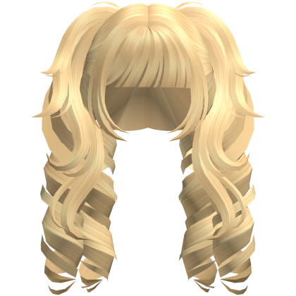 Curly Fluffy Anime Pigtails Light Yellow Blonde Roblox item