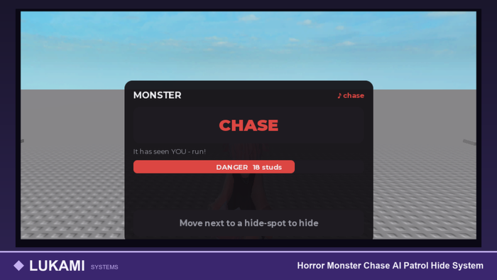 Horror Monster Chase AI Patrol Hide System preview 2