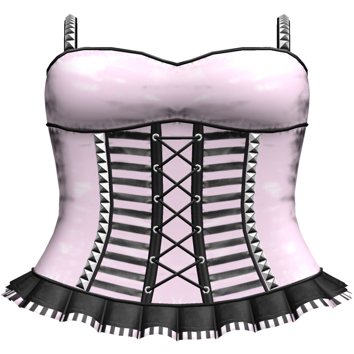 Gothic Laced Striped Dress in Pink & Black