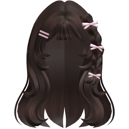 Cute Long Doll Hair with Side Braid in Brown Roblox item