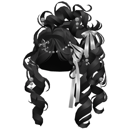 🎀Gothic Coquette Doll Spiral Curls Bows Black