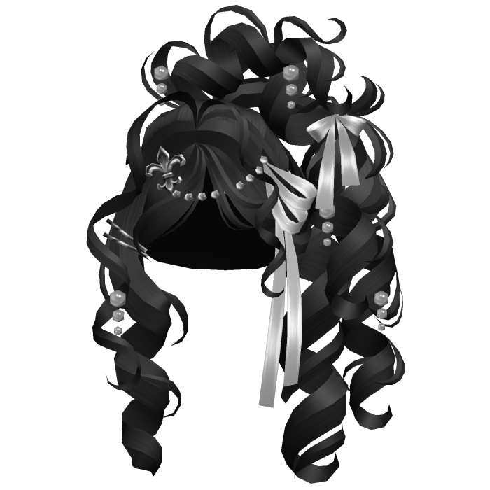 🎀Gothic Coquette Doll Spiral Curls Bows Black