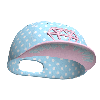 ♡ pastel blue polka dot stackable diamond snapback