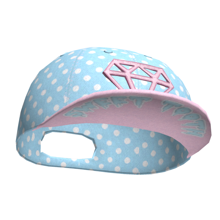 ♡ pastel blue polka dot stackable diamond snapback