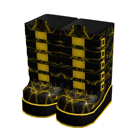 Yellow Lightning High Thigh Boots